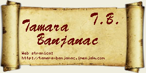 Tamara Banjanac vizit kartica